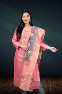 Peach colour salwar straight cut