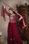 Gold Zari Crushing Thread And Embroidary Work Chudidar Kali
