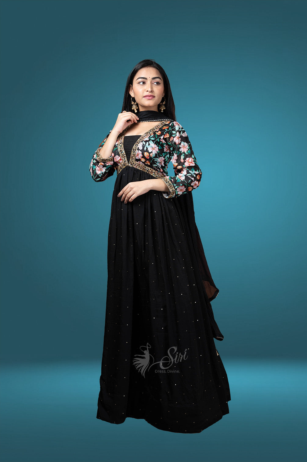 Black colour georgette chudidar kali