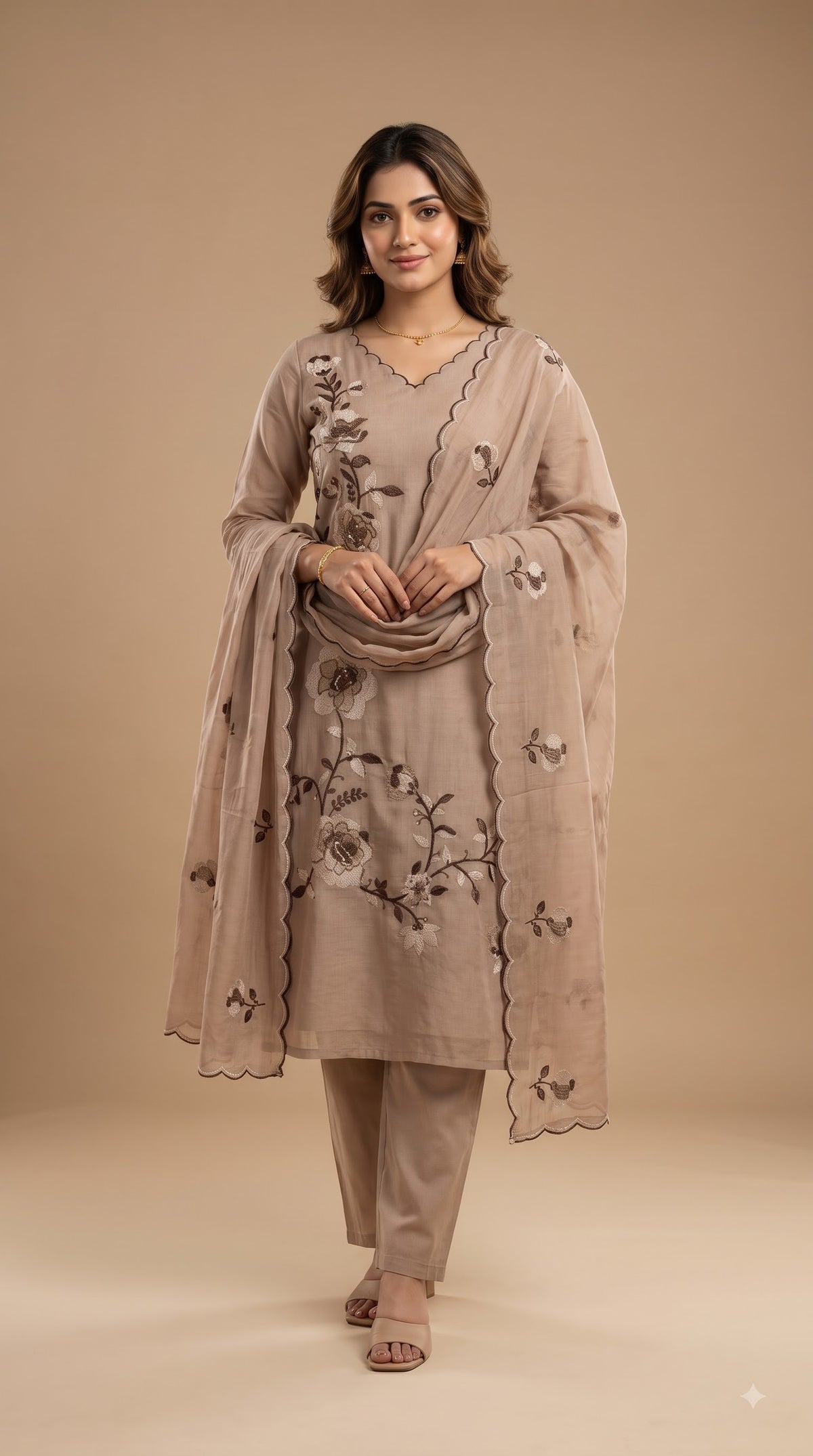 3 Pcs Bottom Dupatta Set