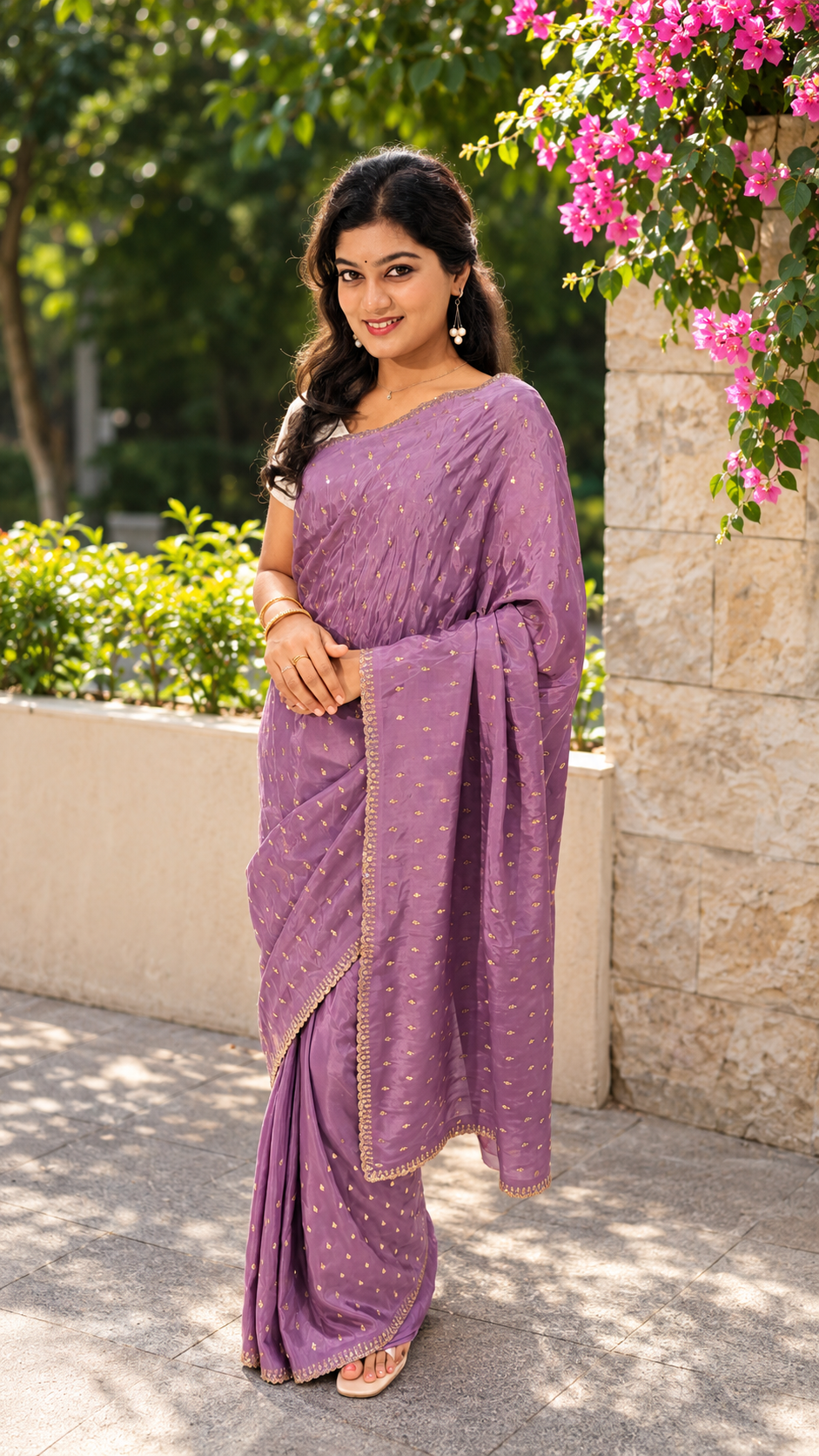 Sandy Crepe saree