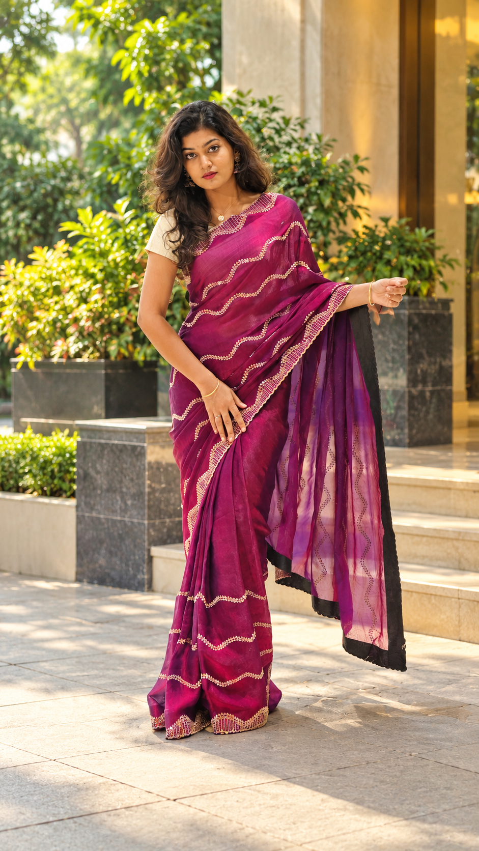embroidery saree