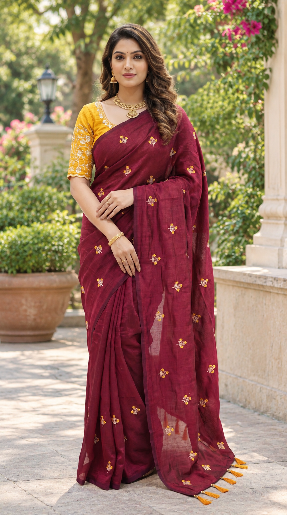Vichitra silk saree