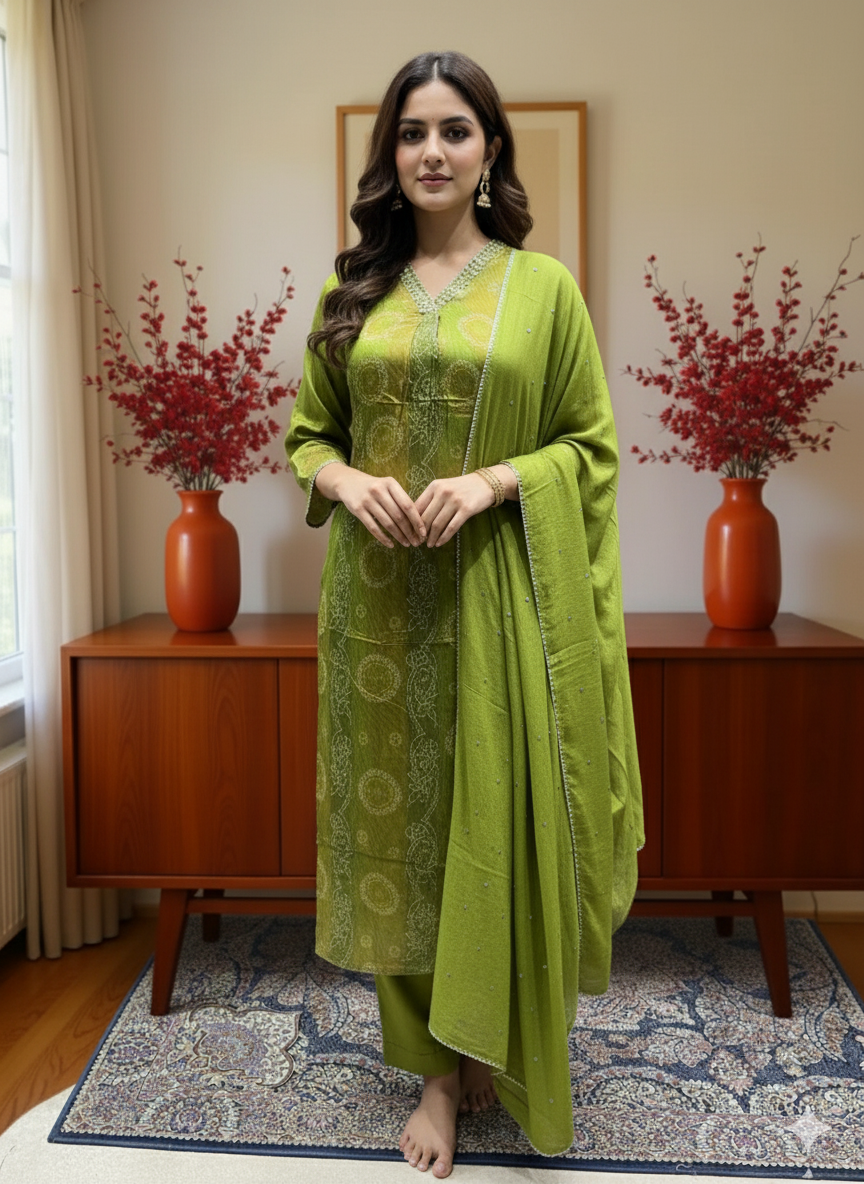 3 Pcs Bottom Dupatta Set