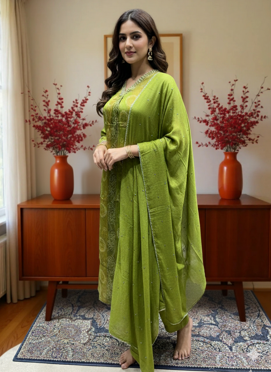 3 Pcs Bottom Dupatta Set