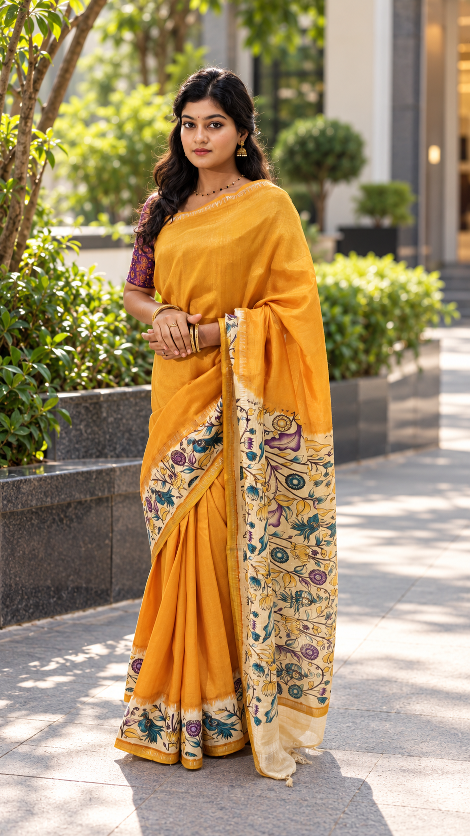 Pure handloom Mangalagiri pattu saree