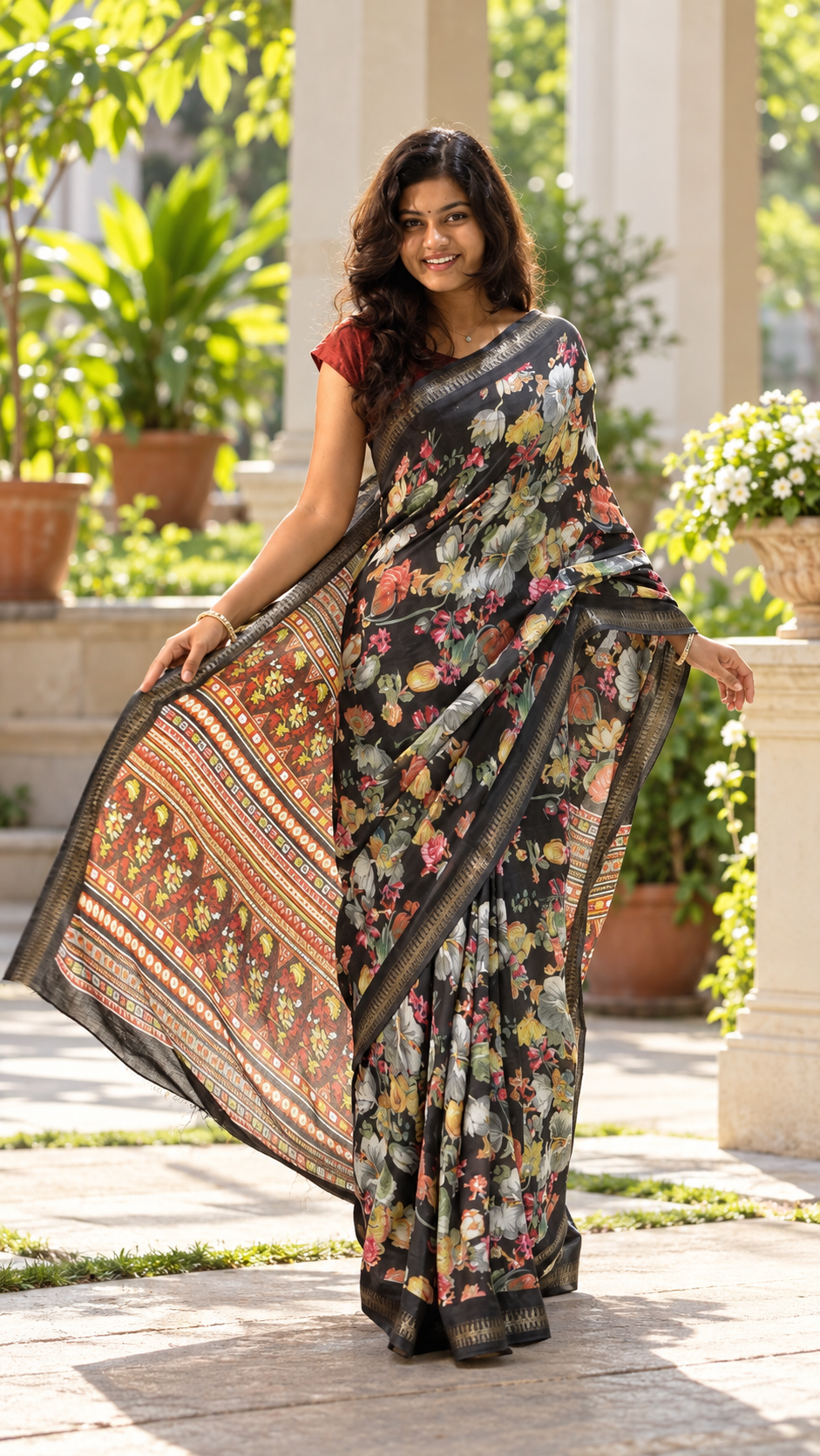 moss georgette saree