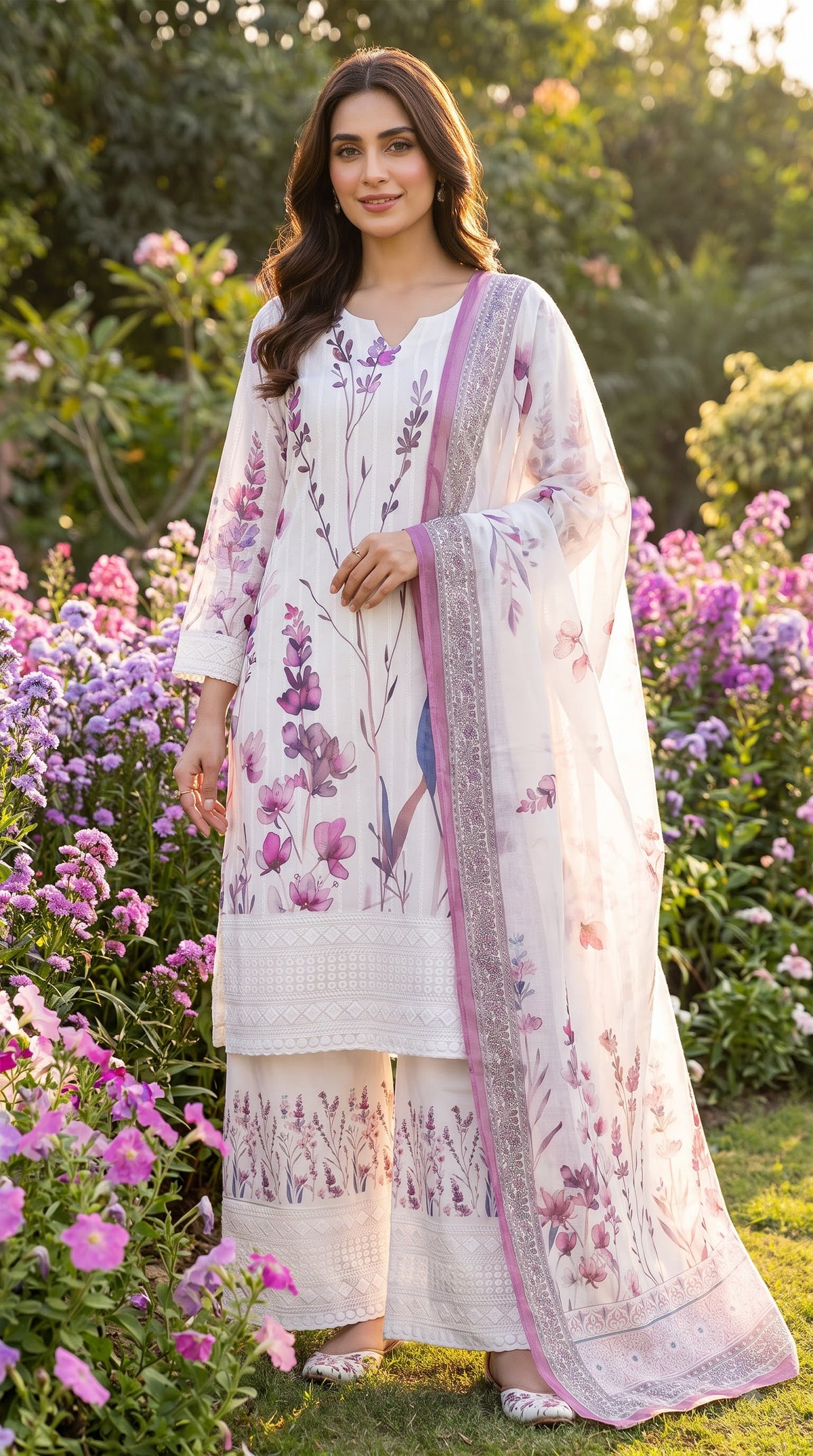 3 Pcs Bottom Dupatta Set
