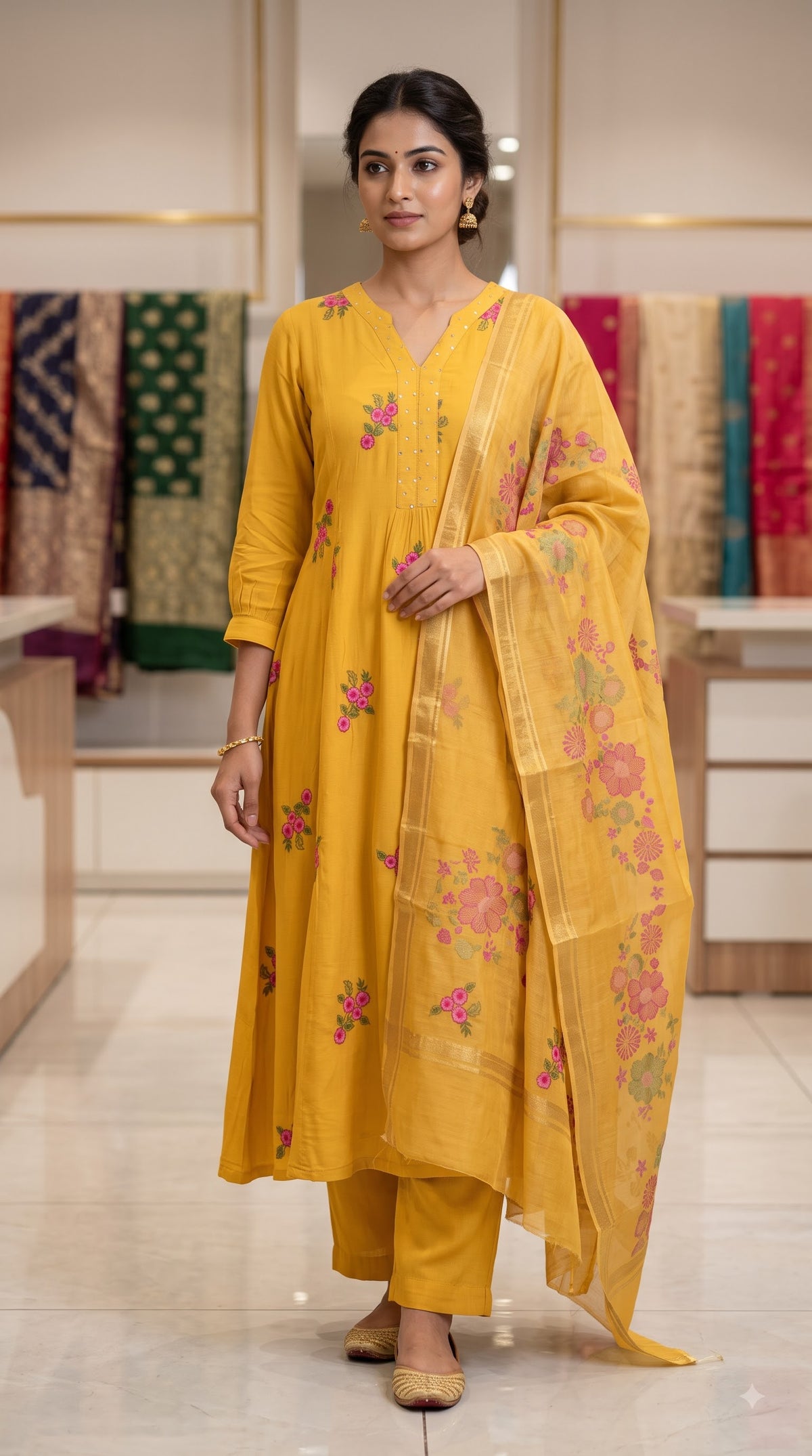 3 Pcs Bottom Dupatta Set