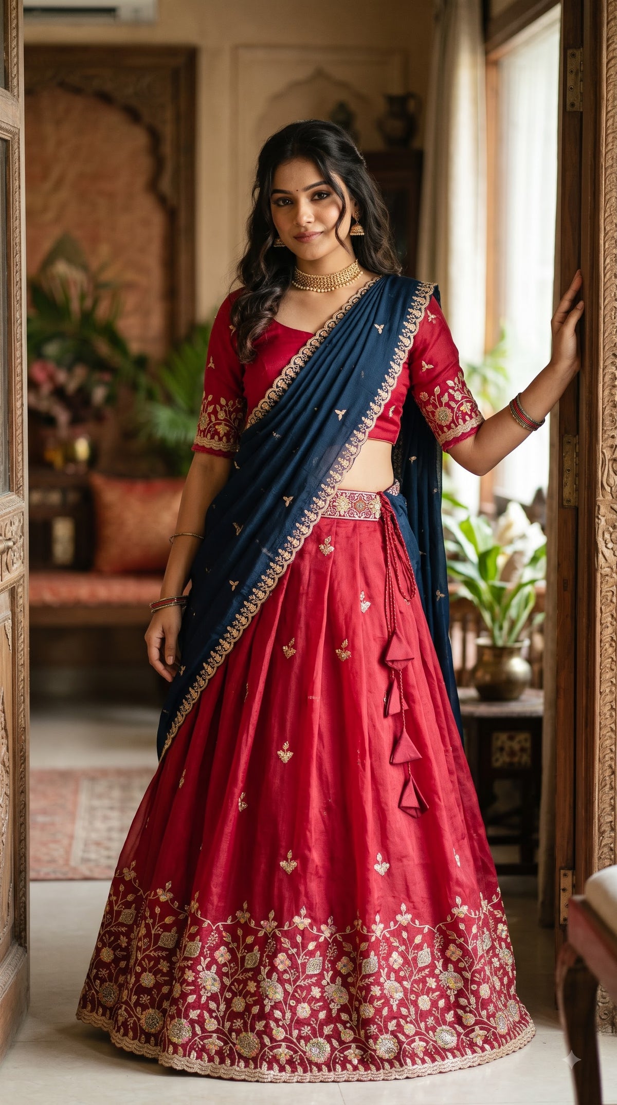 traditional half-saree