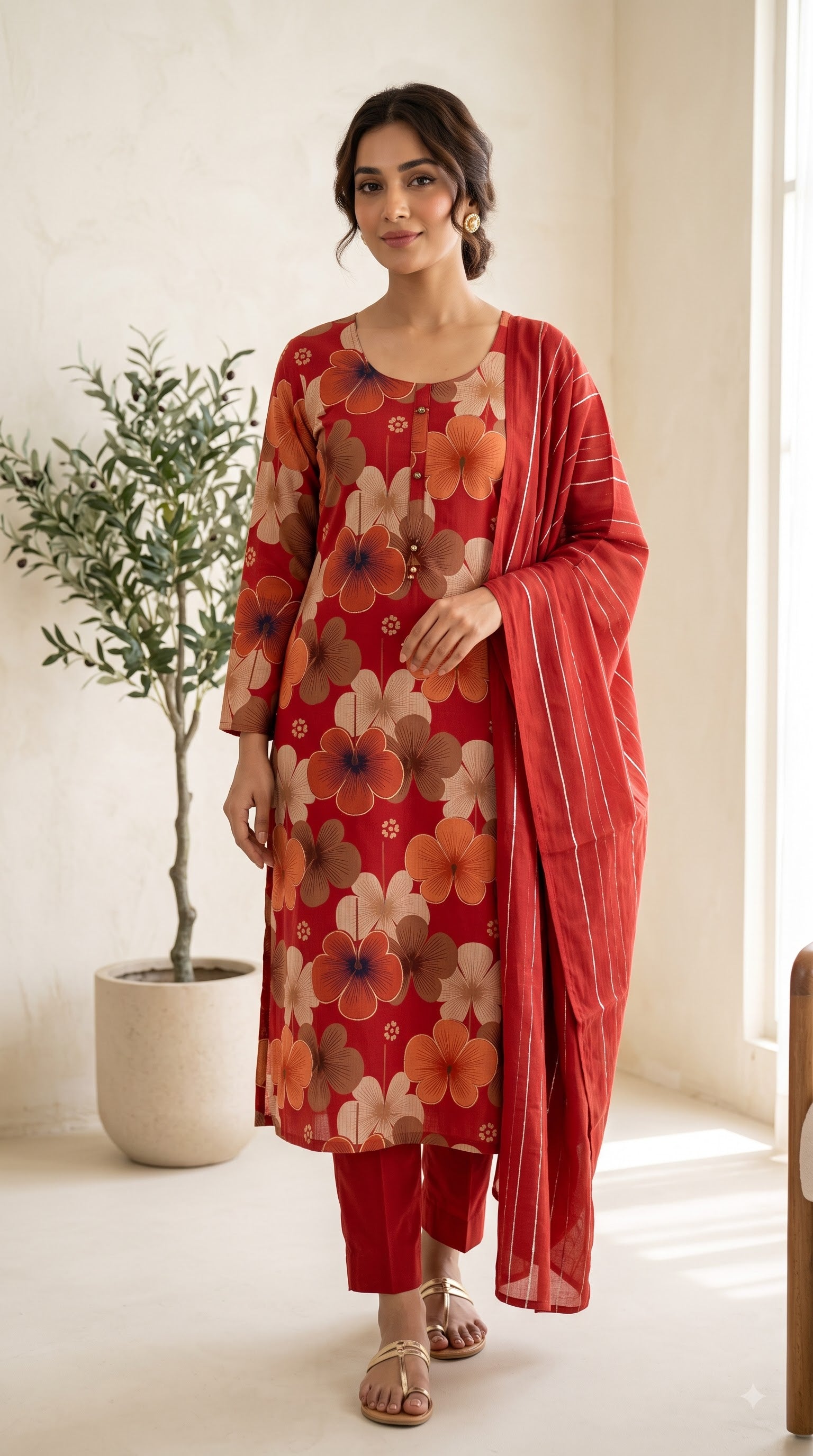 3 Pcs Bottom Dupatta Set