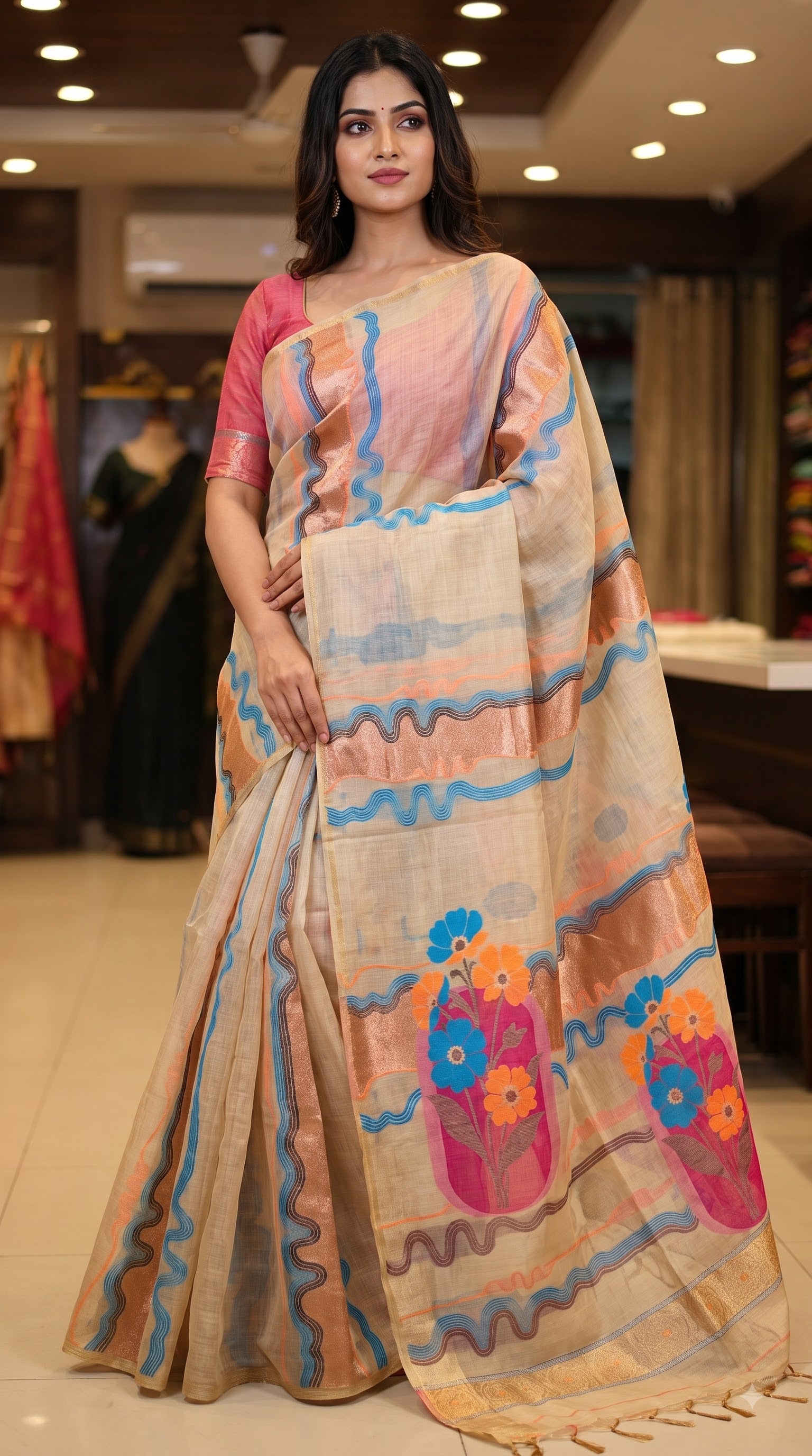 Micro Chanderi Saree