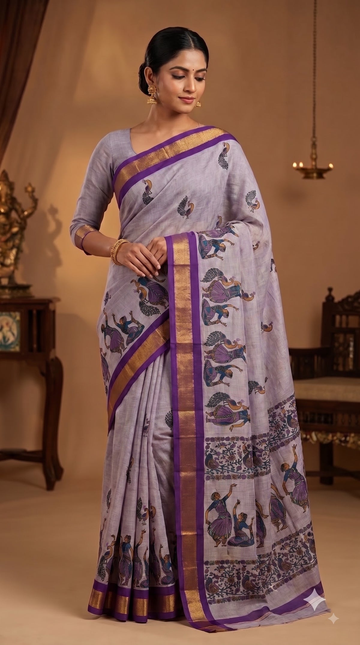 Mangalagiri cotton print saree