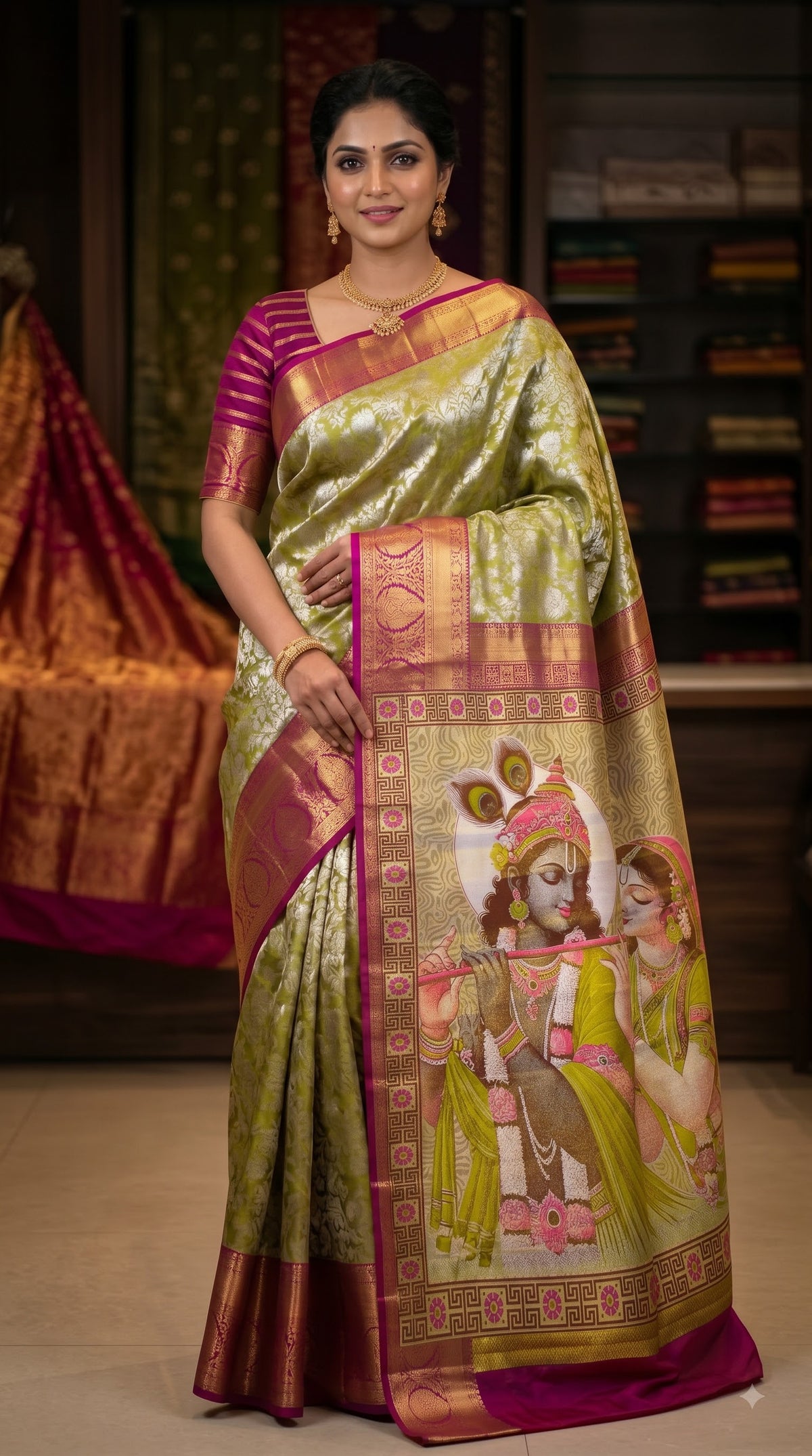 Krishna Radha Weaving Pattu Saree