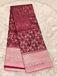 Raspberry Crepe Saree