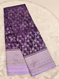 Raspberry Crepe Saree