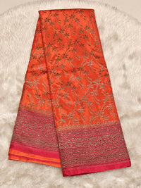 Raspberry Crepe Saree