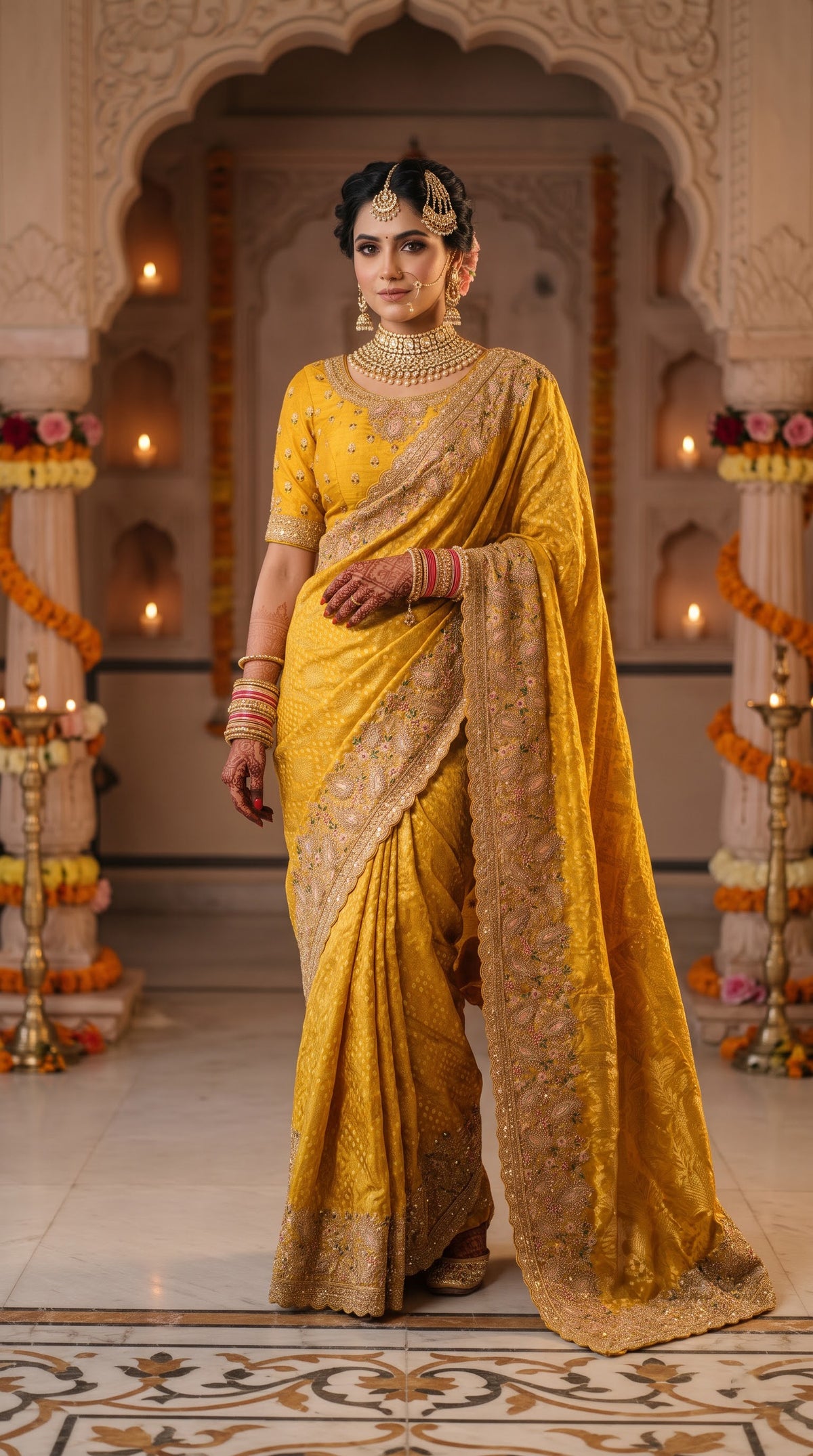 Exquisite crepe bridal saree