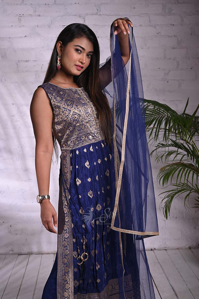 Banaras Pattu Partywear Palazzo Set