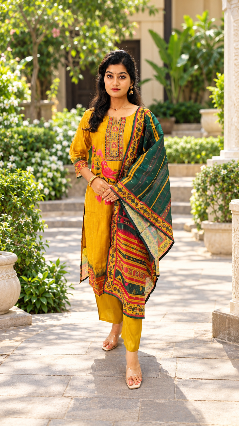 Bhagalpuri Tussar 3-piece suit set