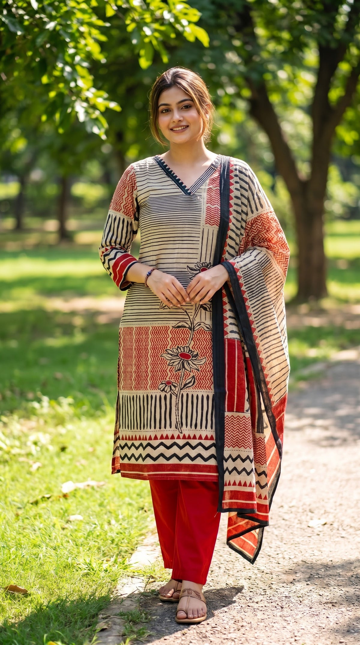 3 Pcs Bottom Dupatta Set