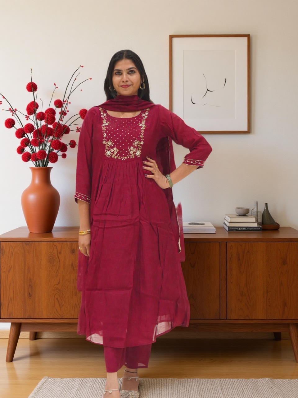 3 Pcs Bottom Dupatta Set