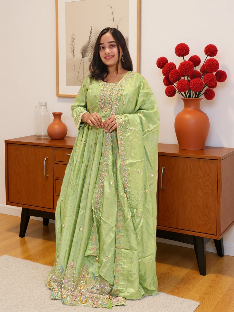 Pistachio Green Chudidar Kali