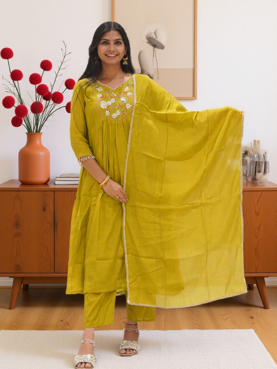 3 Pcs Bottom Dupatta Set