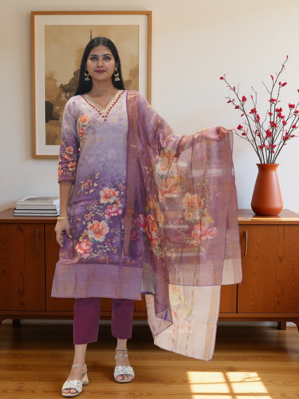 3 Pcs Bottom Dupatta Set