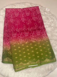 Bhagalpuri Silk Blend Ombré Saree with Gold Zari