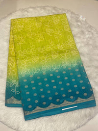 Bhagalpuri Silk Blend Ombré Saree with Gold Zari
