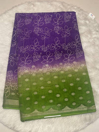Bhagalpuri Silk Blend Ombré Saree with Gold Zari