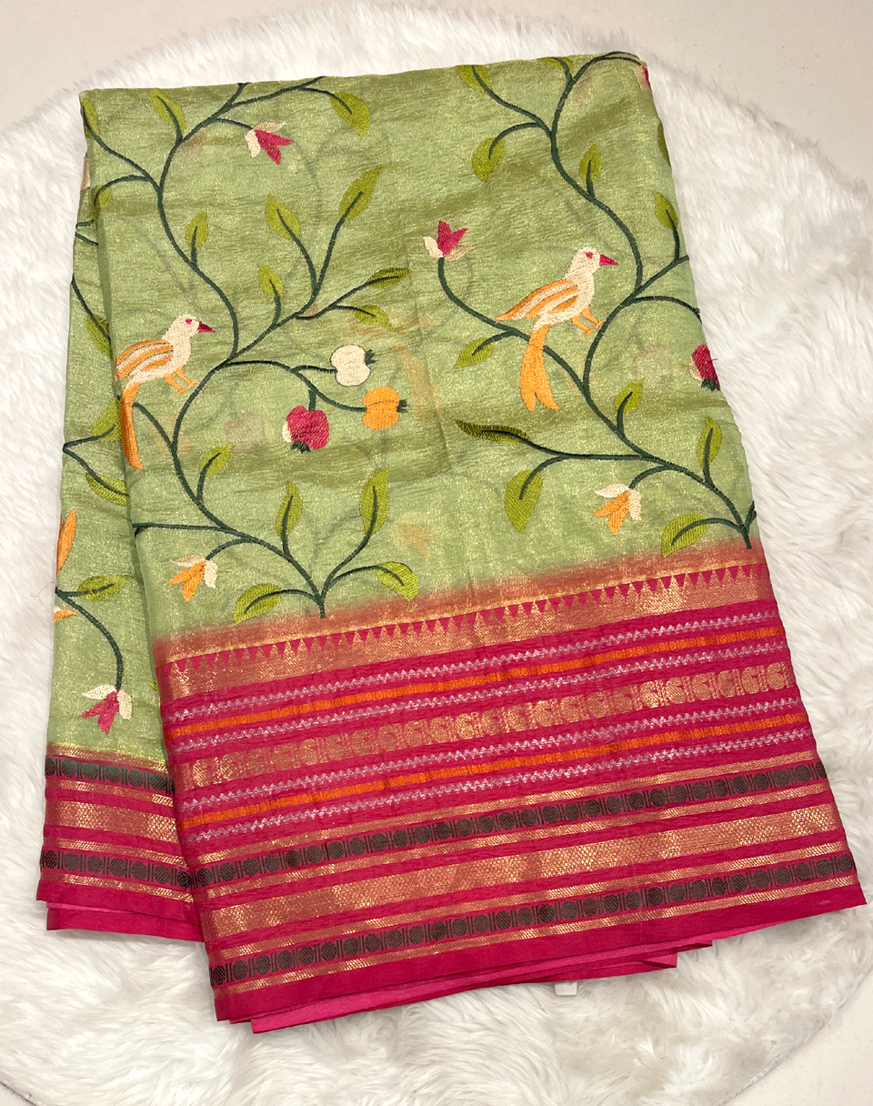 Malbar Tissue Pattu Saree