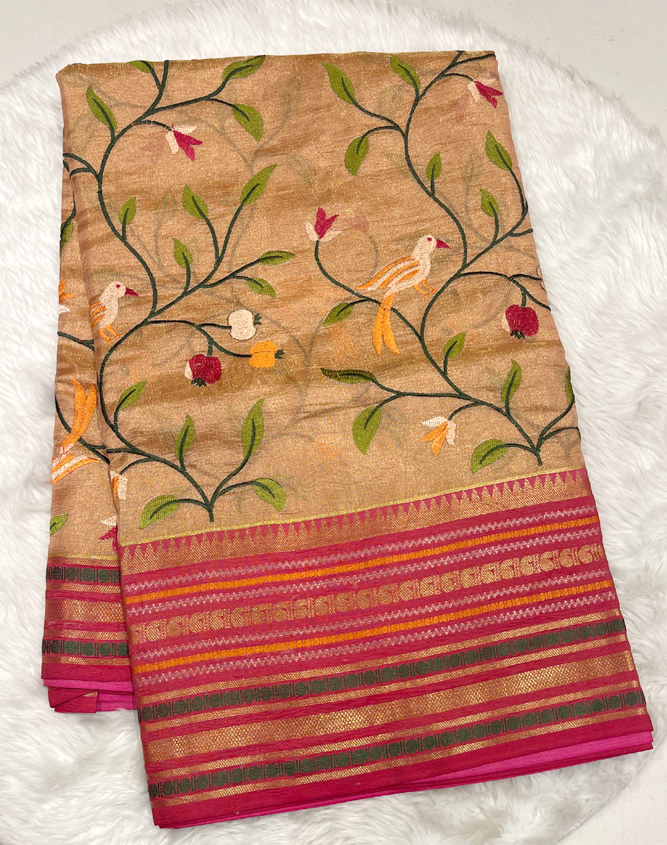 Malbar Tissue Pattu Saree