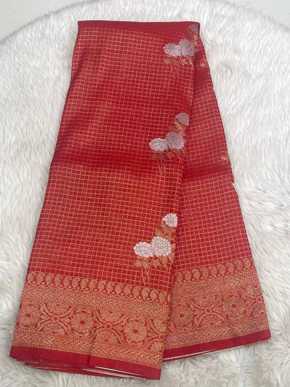 Banarasi Khadi Checks Saree