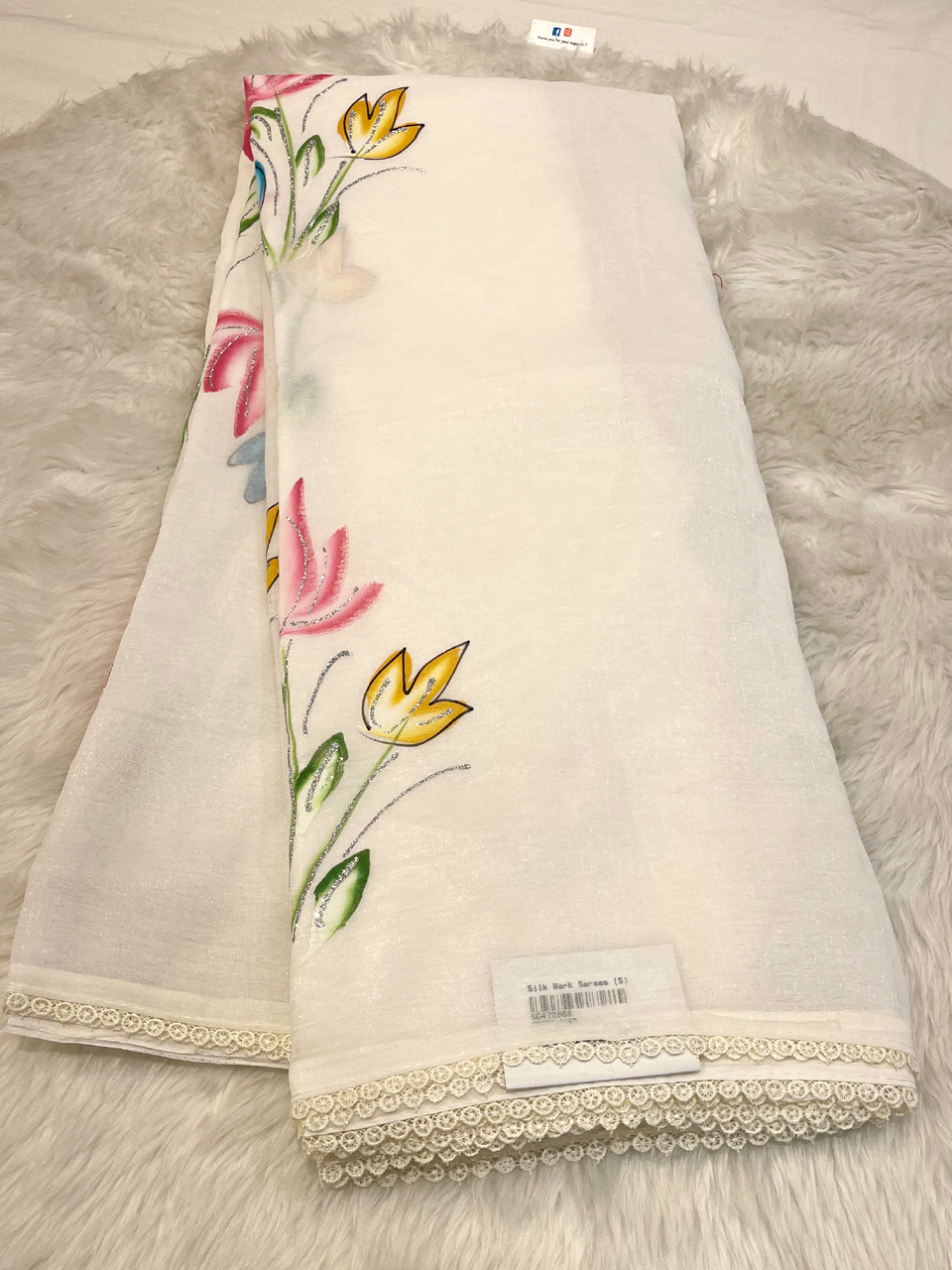 Aqua Brush Painting Saree