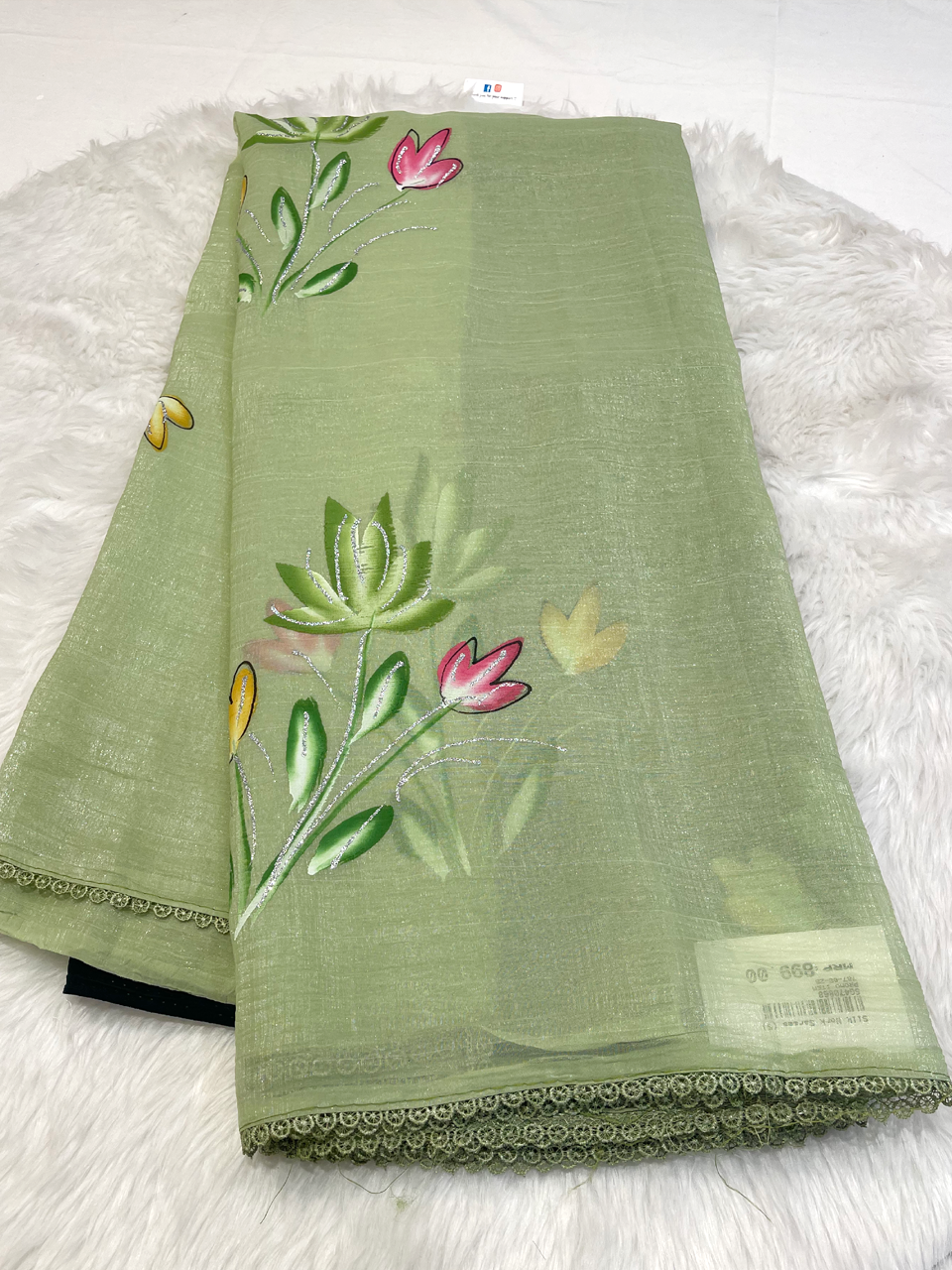 Aqua Brush Painting Saree