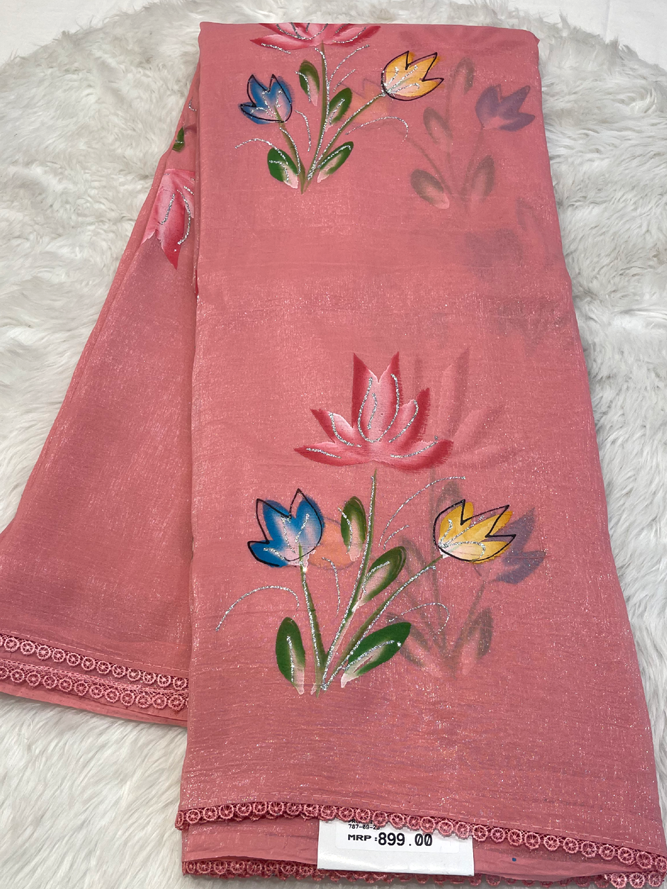 Aqua Brush Painting Saree