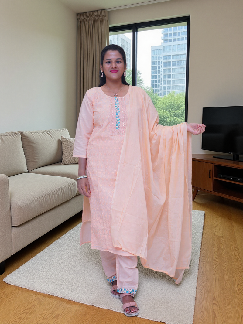 3 Pcs Bottom Dupatta Set