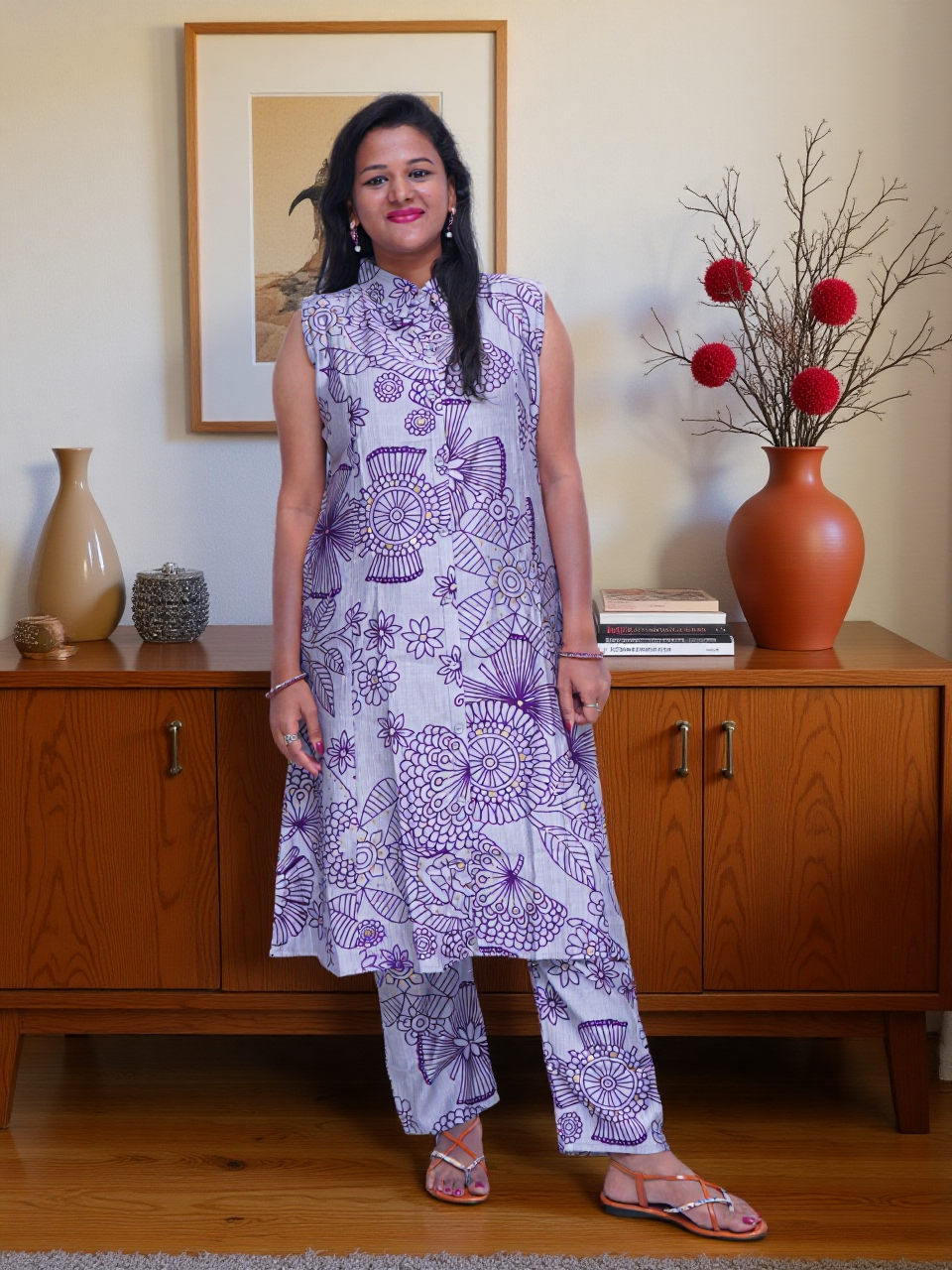 Rayon Cotton Top Bottom Set
