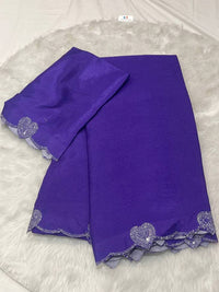 Chiffon Crape Heart Cut Work Saree