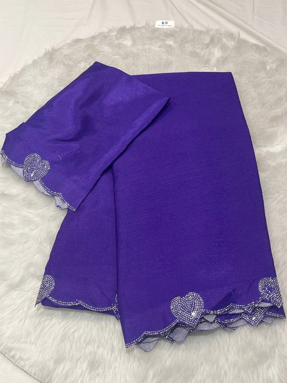 Chiffon Crape Heart Cut Work Saree