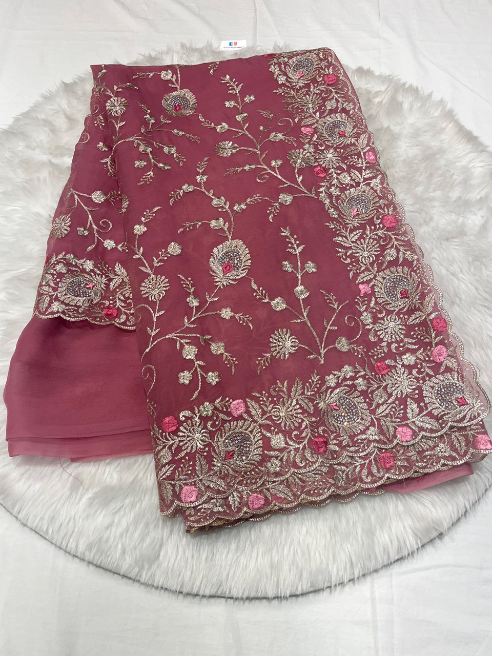 Chiffon Jewellery Work Saree
