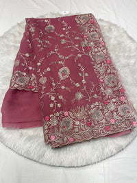 Chiffon Jewellery Work Saree