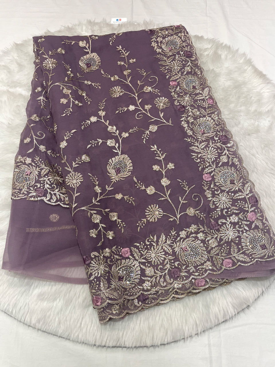 Chiffon Jewellery Work Saree