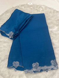 Chiffon Crape Heart Cut Work Saree