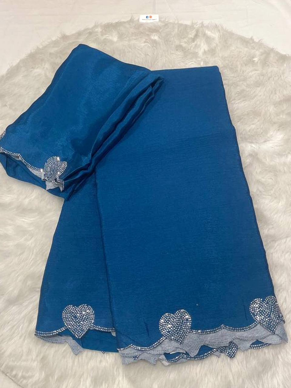 Chiffon Crape Heart Cut Work Saree