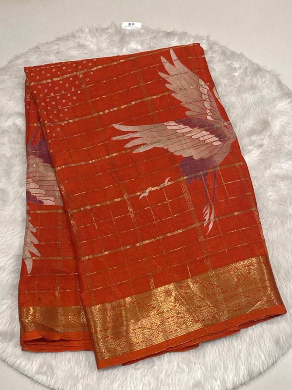 Chinon Crape Silk Saree