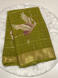 Chinon Crape Silk Saree