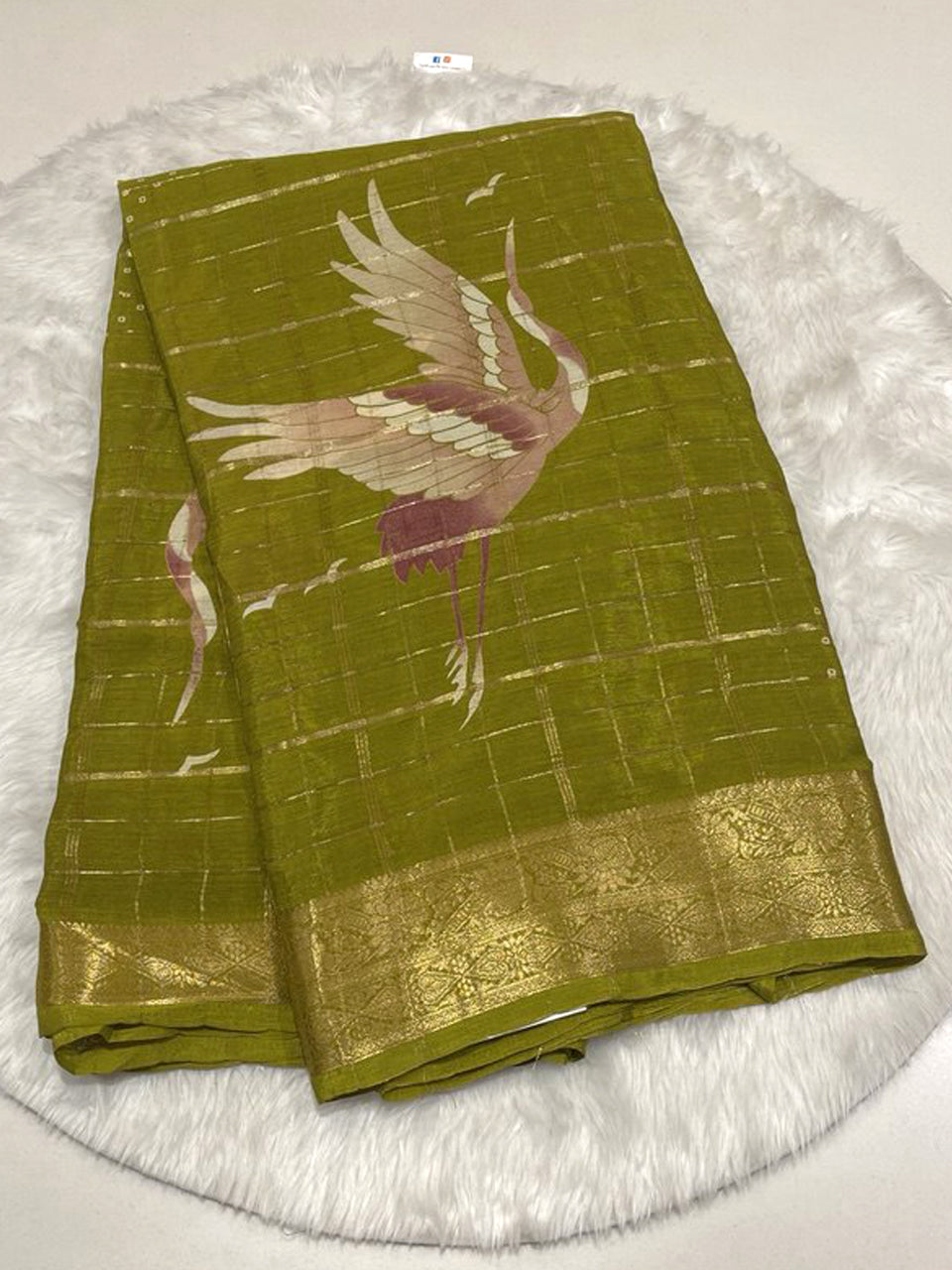 Chinon Crape Silk Saree